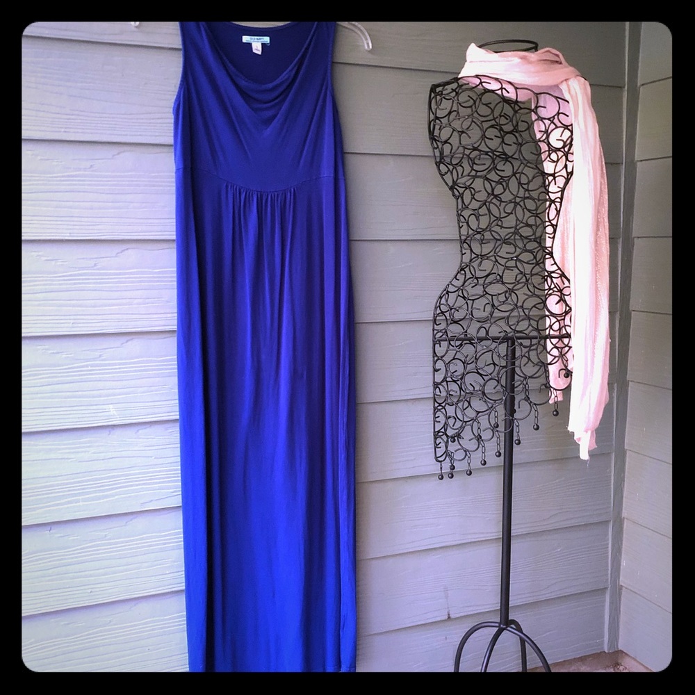 3/$33 Navy Maternity Cowl Neck Blue Dress Sz S